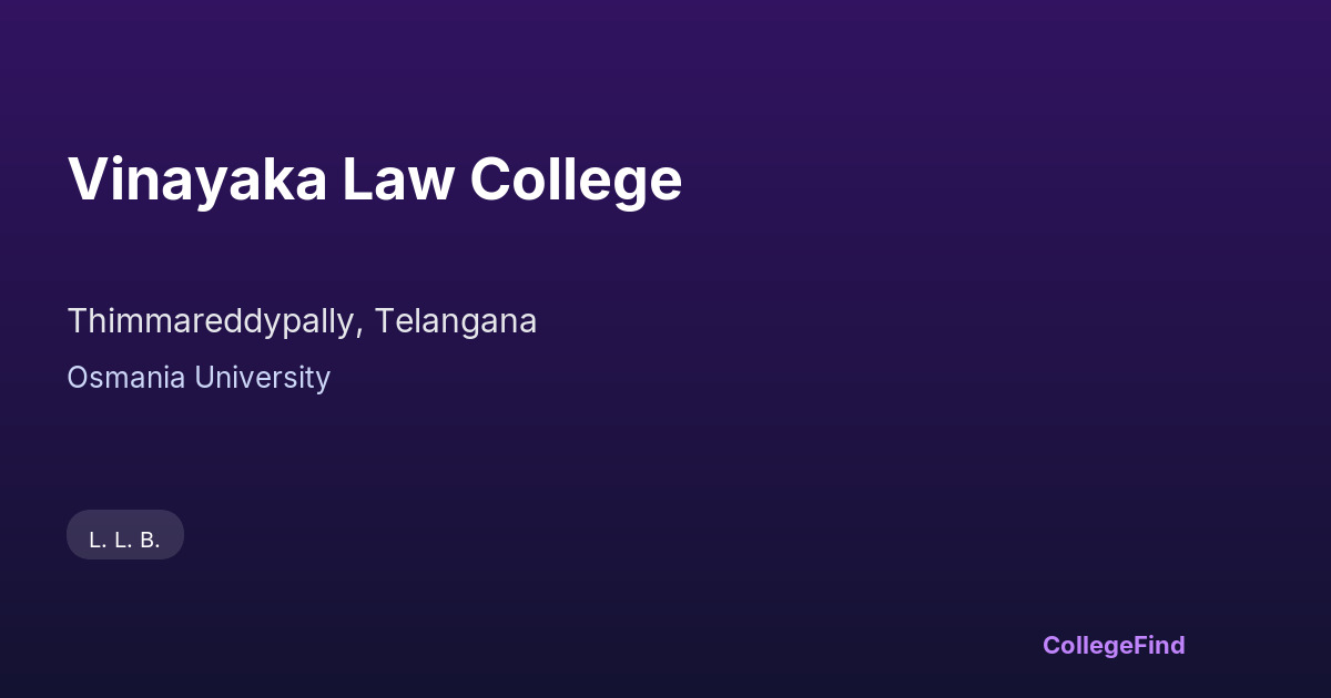 vinayaka law college