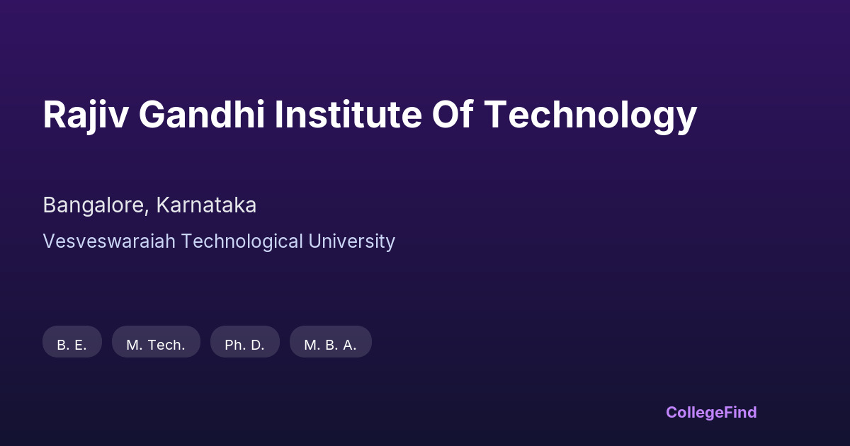 rajiv gandhi institute of technology