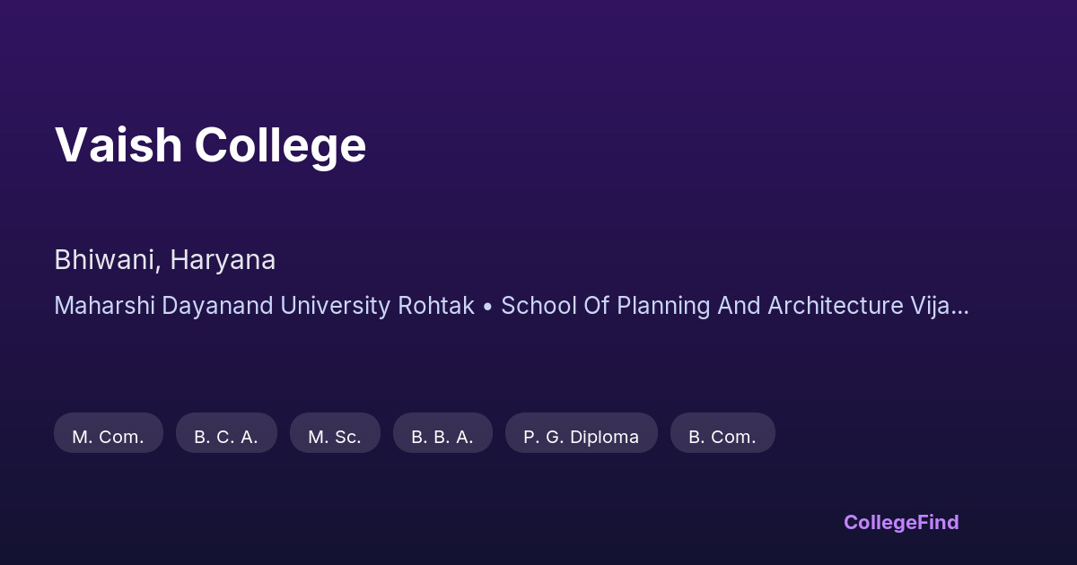 vaish college