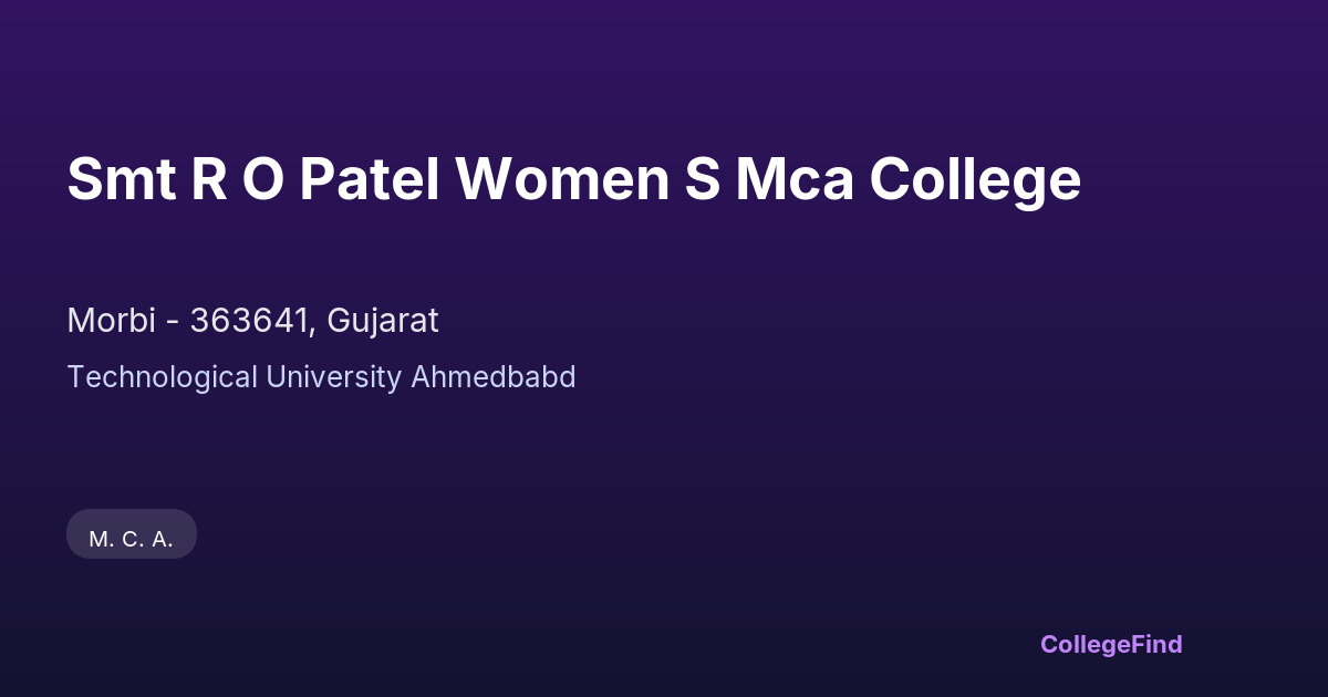 smt r o patel women s mca college