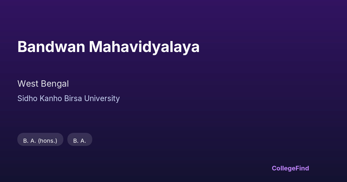 bandwan mahavidyalaya