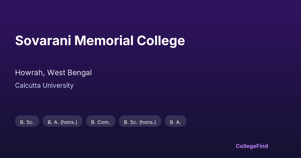 sovarani memorial college