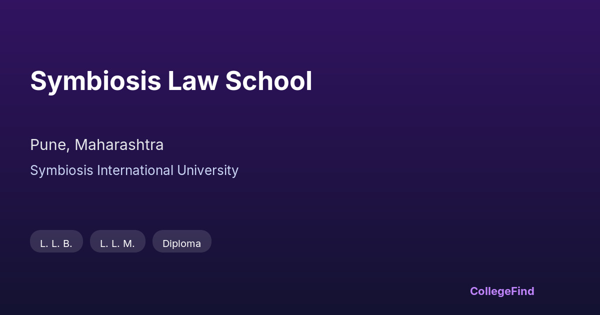 symbiosis law school