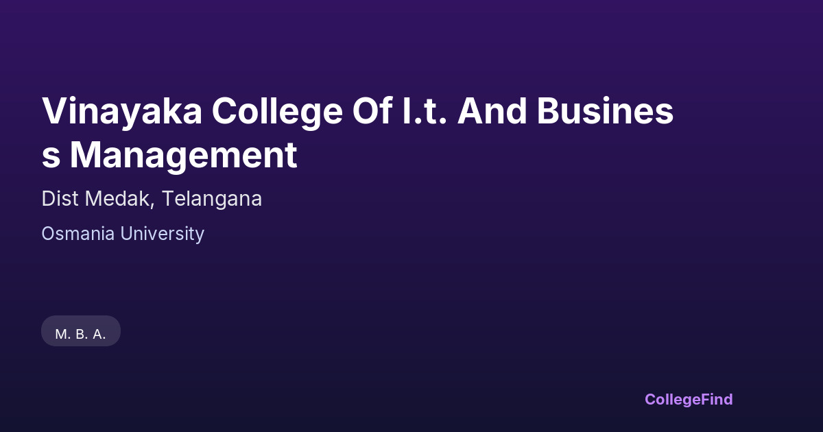 vinayaka college of i.t. and business management