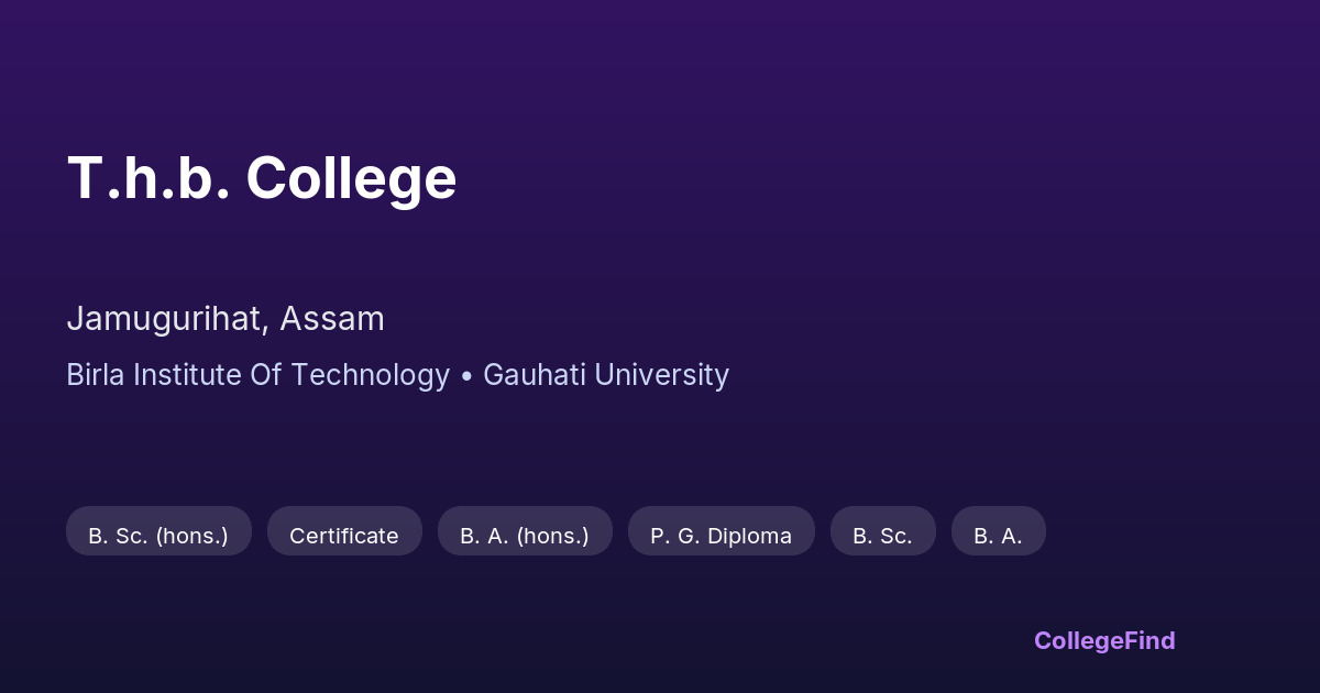 t.h.b. college