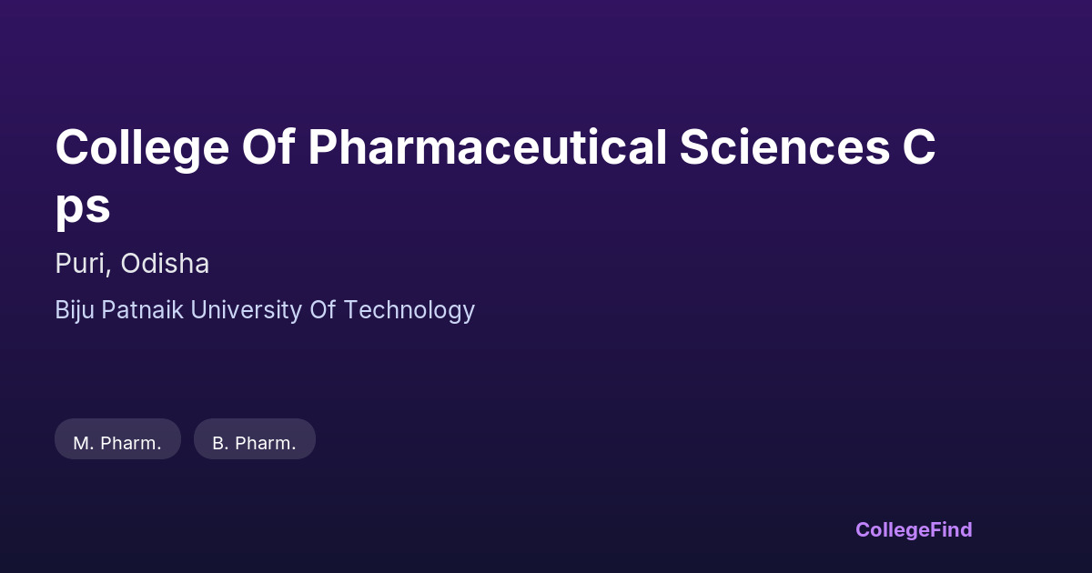 college of pharmaceutical sciences cps