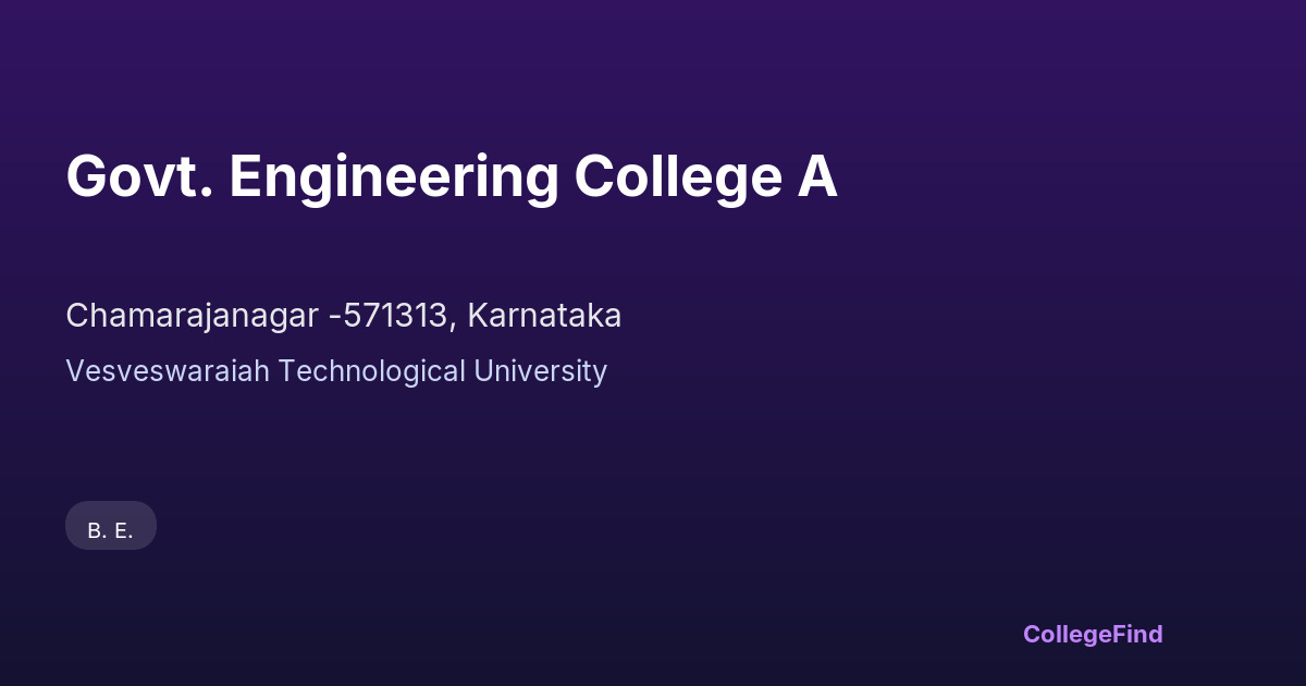 govt. engineering college a