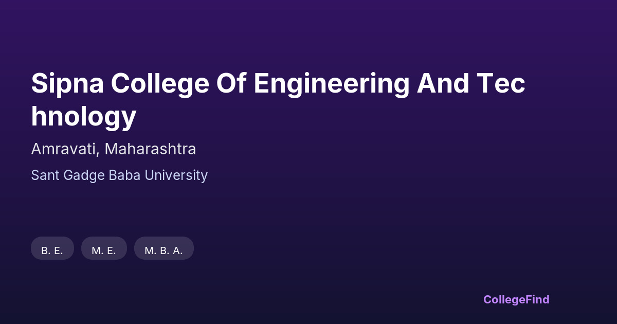 sipna college of engineering and technology