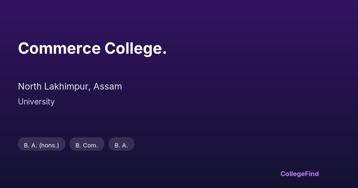 commerce college.