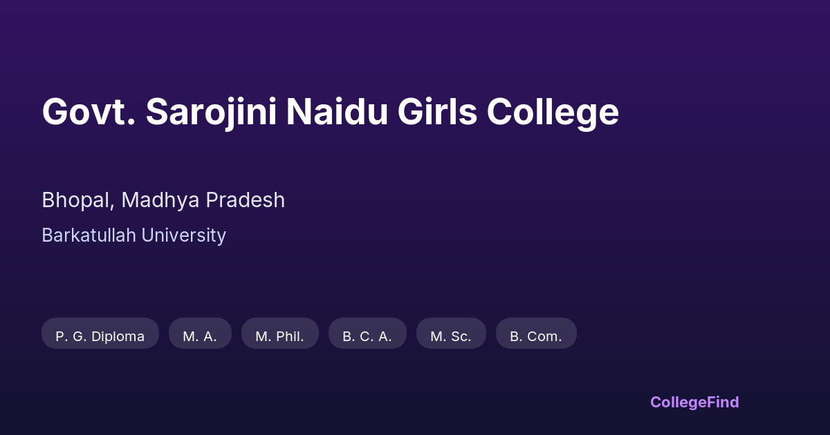govt. sarojini naidu girls college
