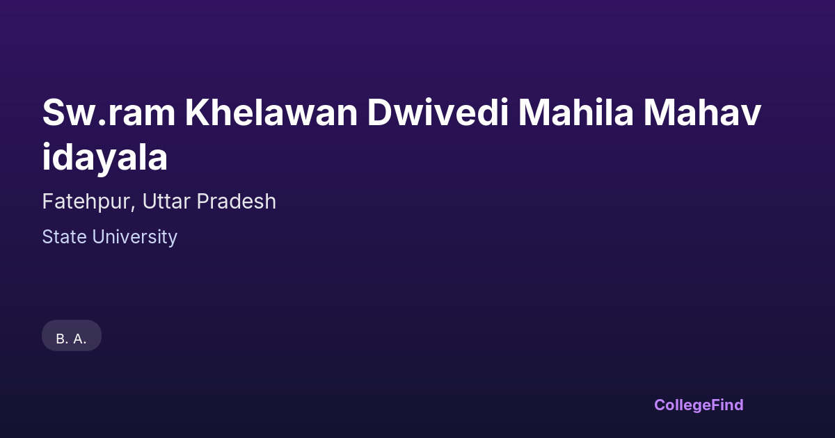 sw.ram khelawan dwivedi mahila mahavidayala