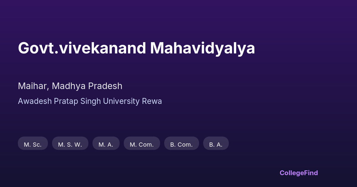 govt.vivekanand mahavidyalya