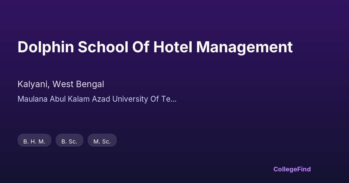 dolphin school of hotel management