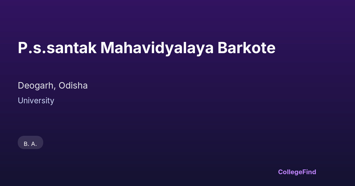 p.s.santak mahavidyalaya barkote