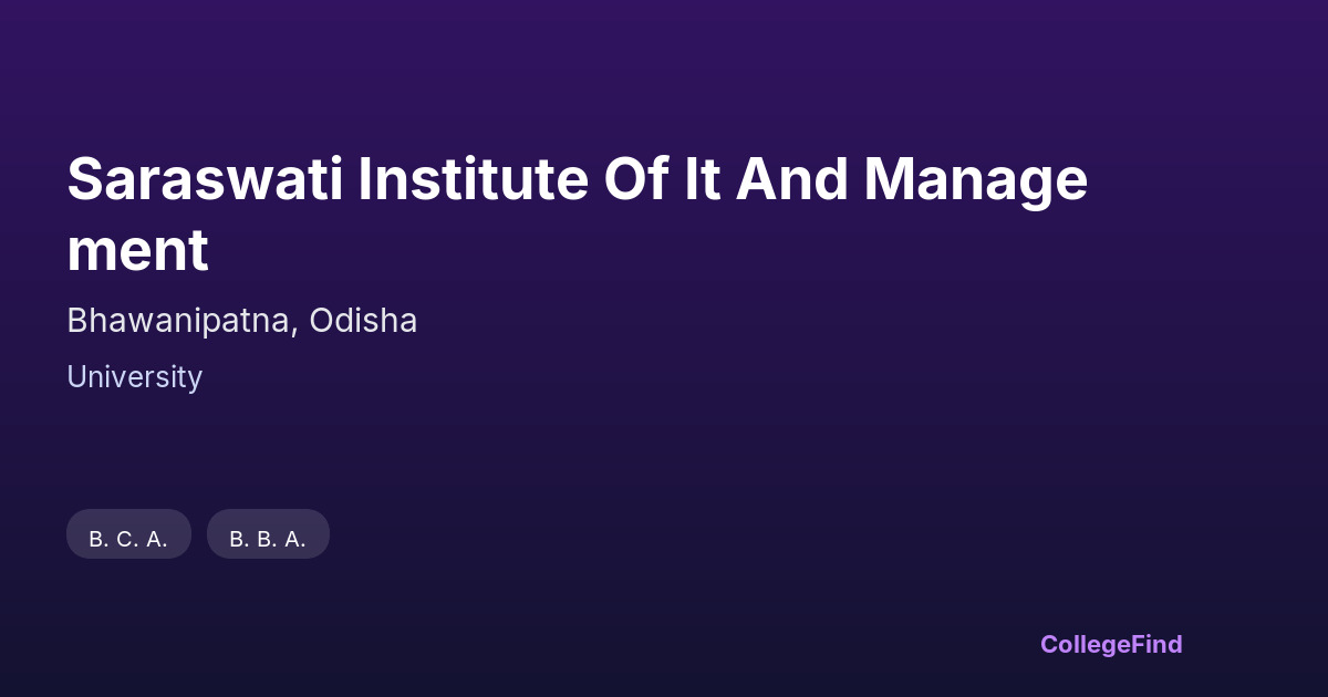 saraswati institute of it and management
