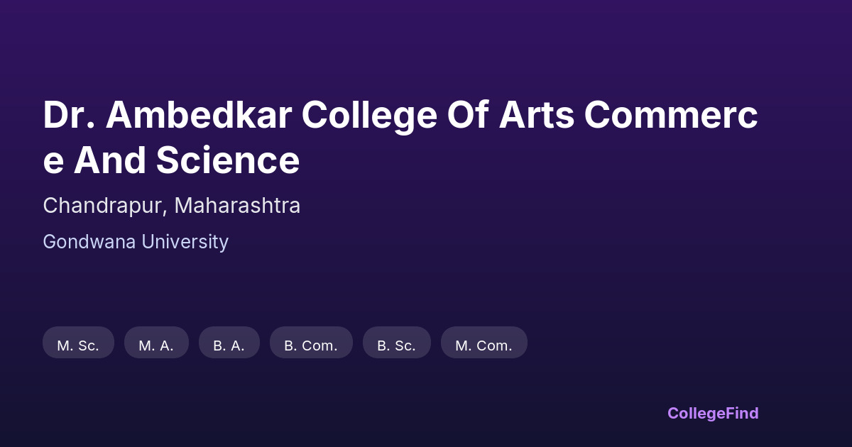 dr. ambedkar college of arts commerce and science