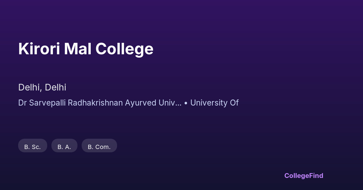 kirori mal college