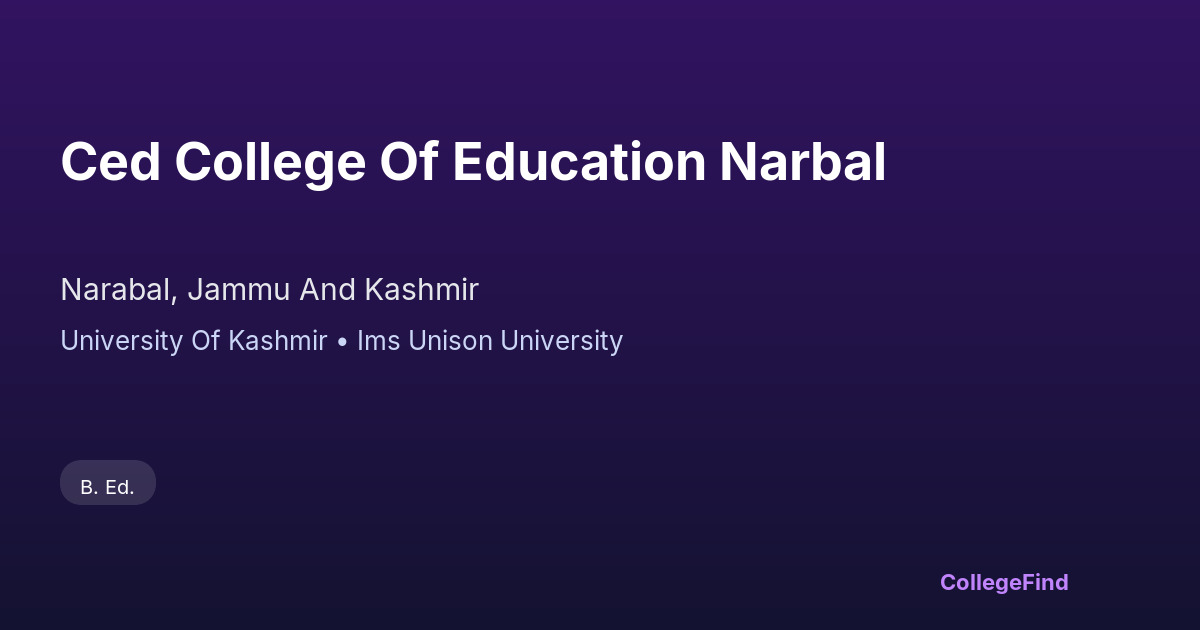ced college of education narbal