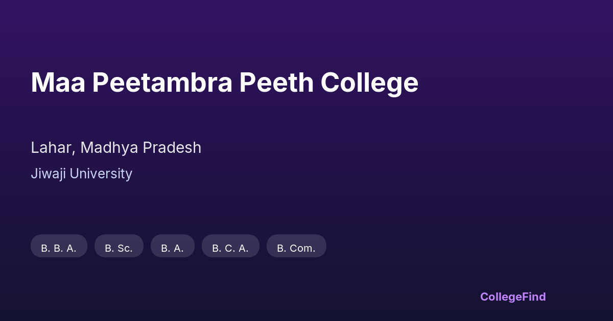 maa peetambra peeth college