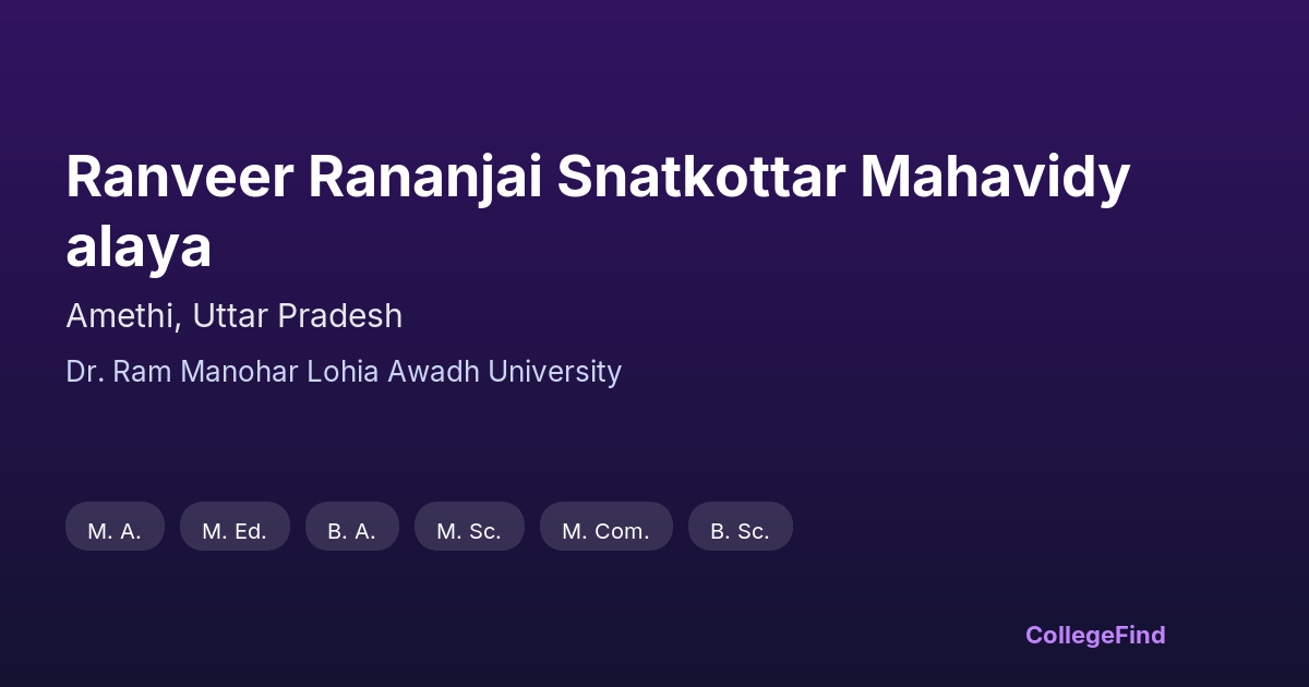 ranveer rananjai snatkottar mahavidyalaya