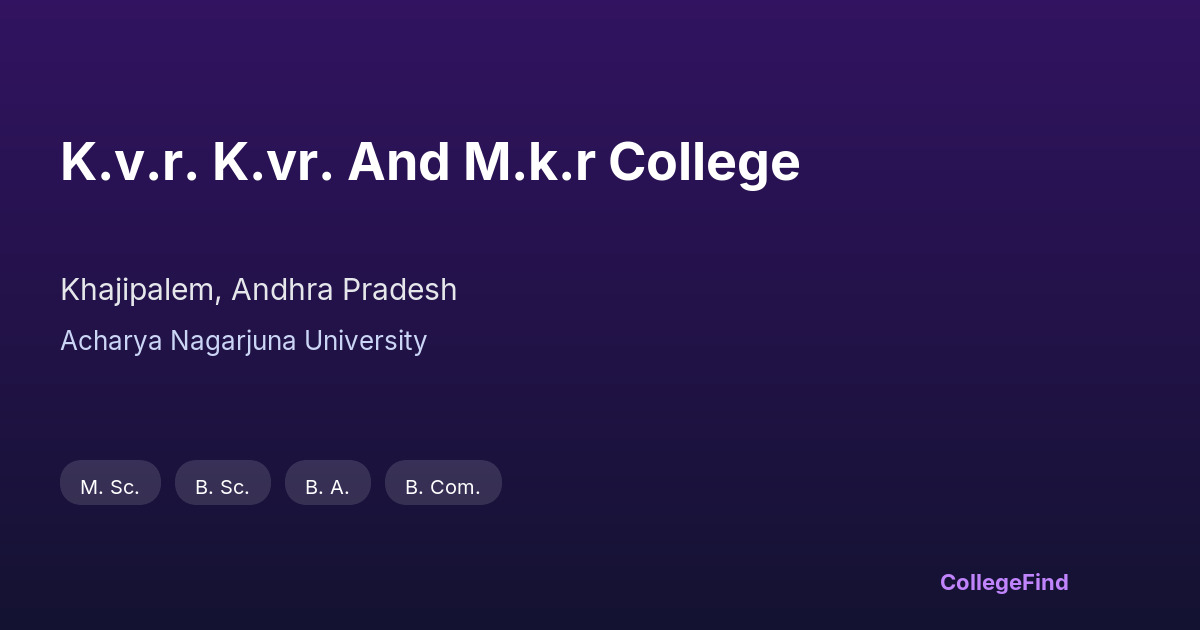 k.v.r. k.vr. and m.k.r college