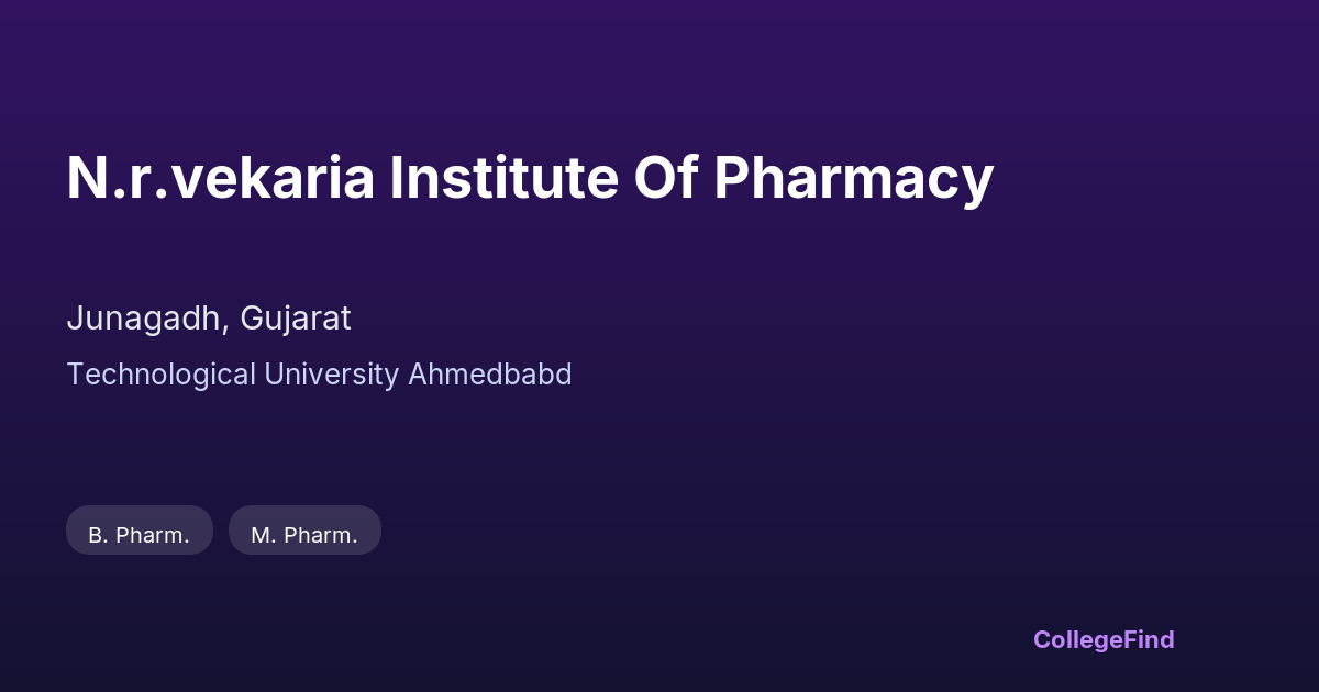 n.r.vekaria institute of pharmacy