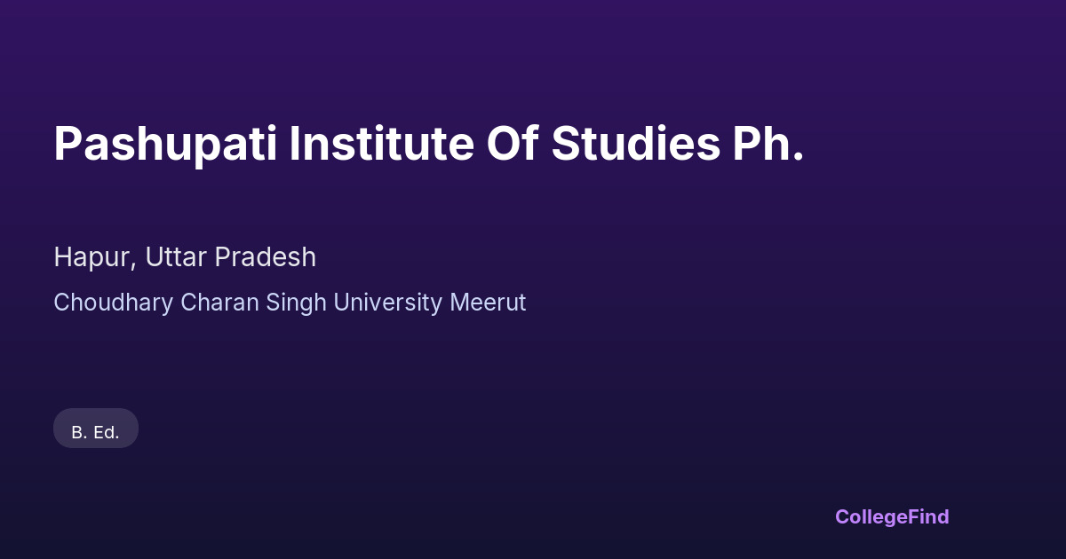 pashupati institute of studies ph.