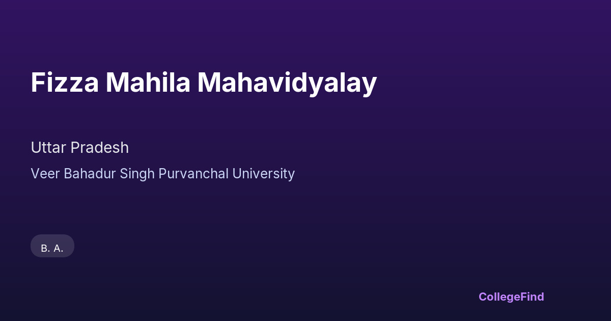 fizza mahila mahavidyalay