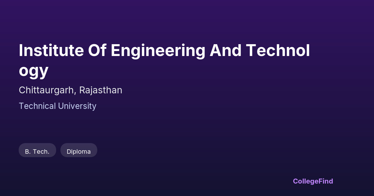 institute of engineering and technology
