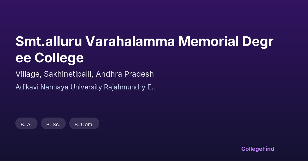 smt.alluru varahalamma memorial degree college