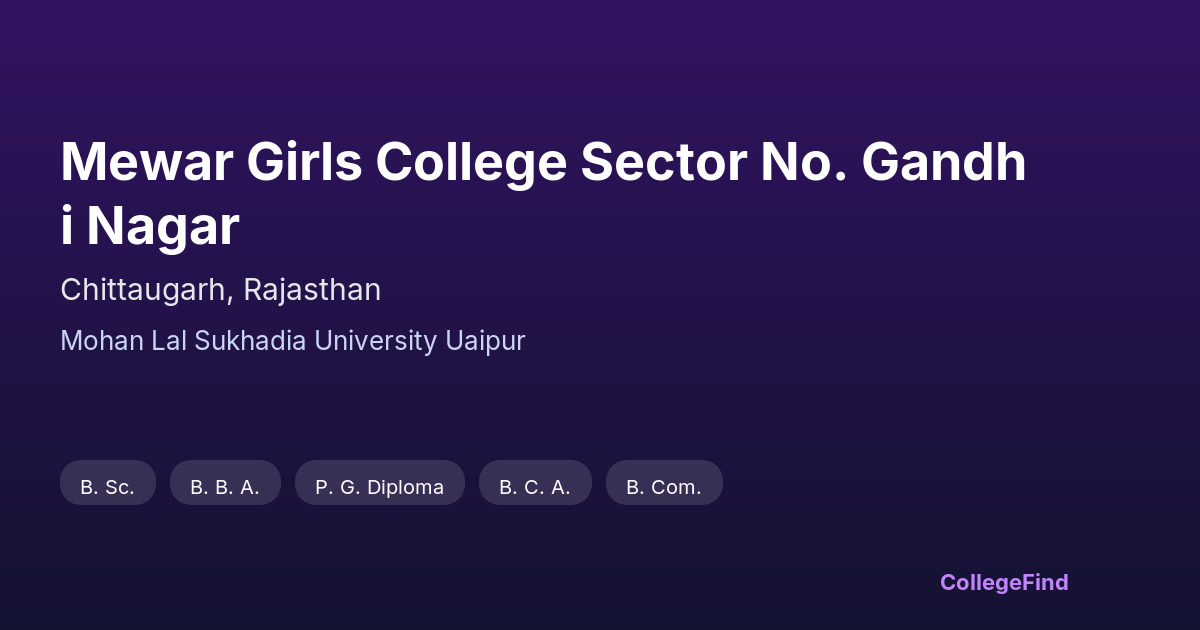 mewar girls college sector no. gandhi nagar