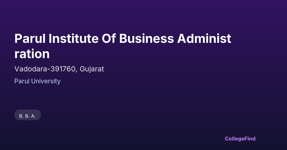 parul institute of business administration