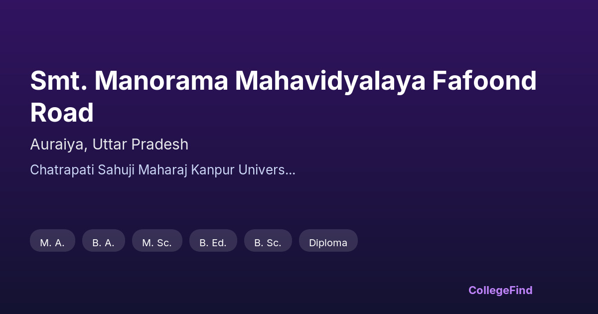 smt. manorama mahavidyalaya fafoond road