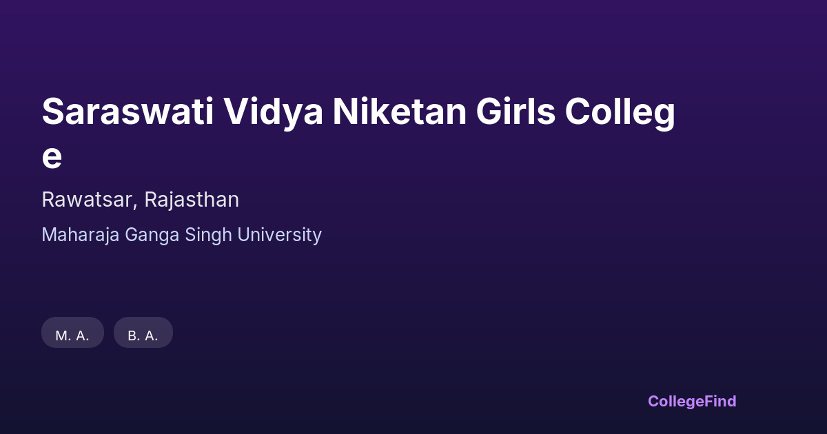 saraswati vidya niketan girls college