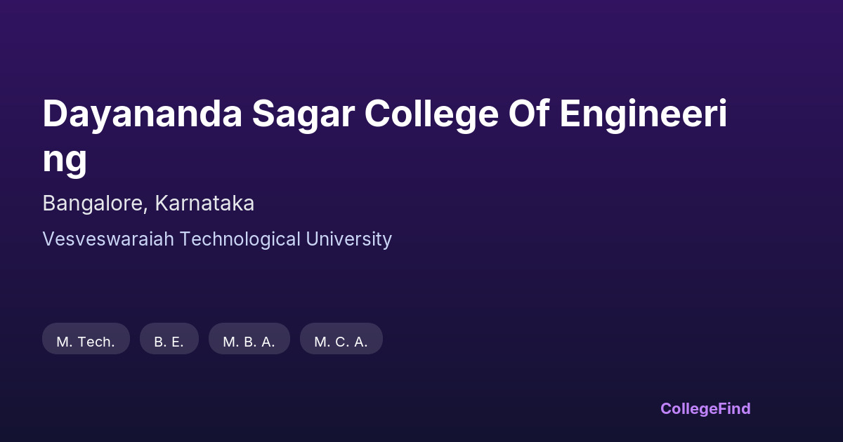 dayananda sagar college of engineering