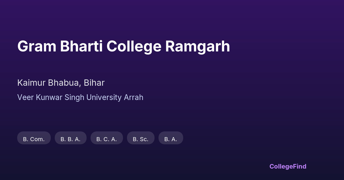 gram bharti college ramgarh