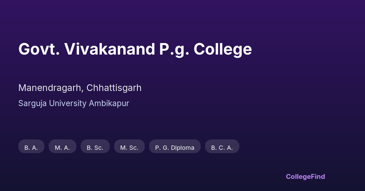 govt. vivakanand p.g. college