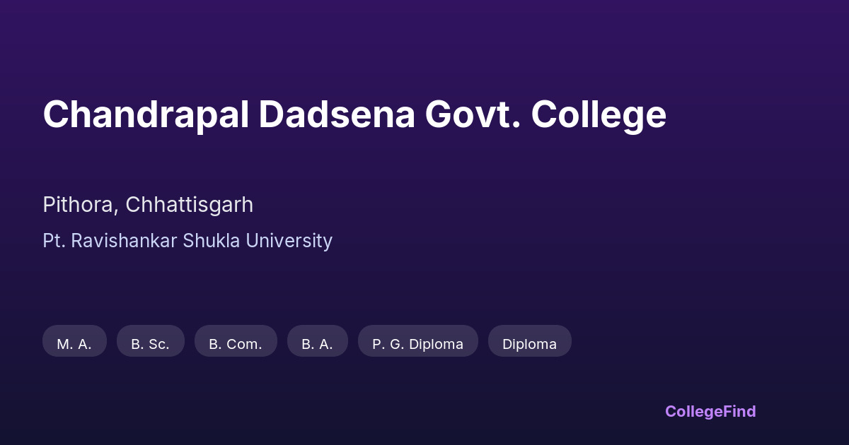 chandrapal dadsena govt. college