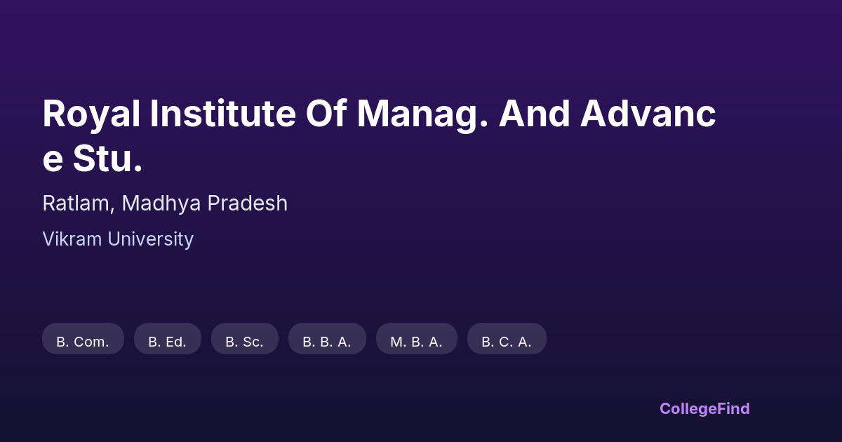 royal institute of manag. and advance stu.