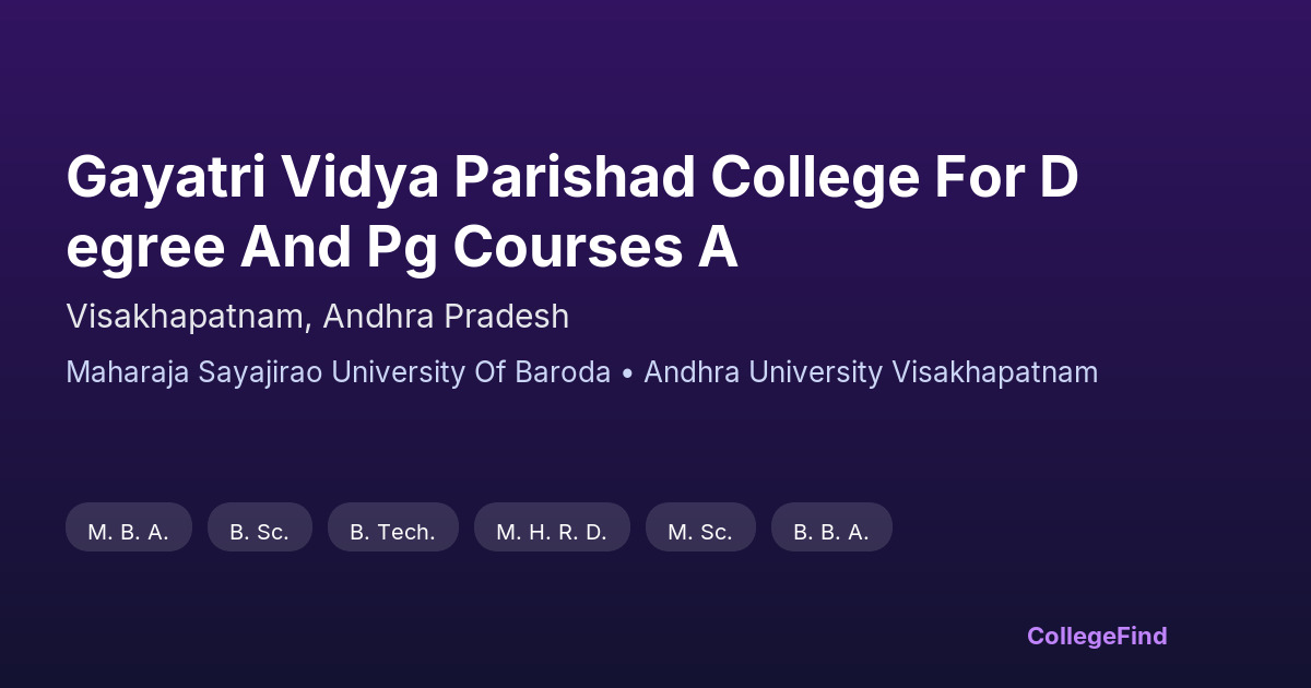 gayatri vidya parishad college for degree and pg courses a