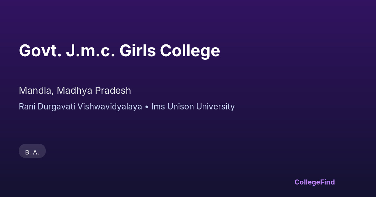 govt. j.m.c. girls college