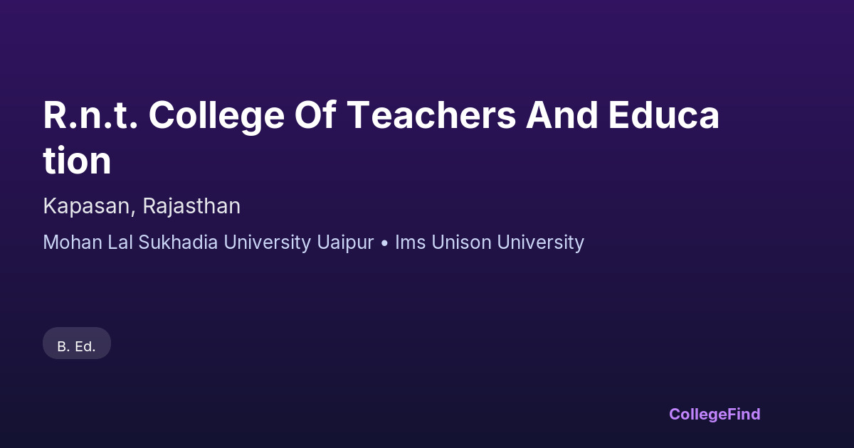 r.n.t. college of teachers and education