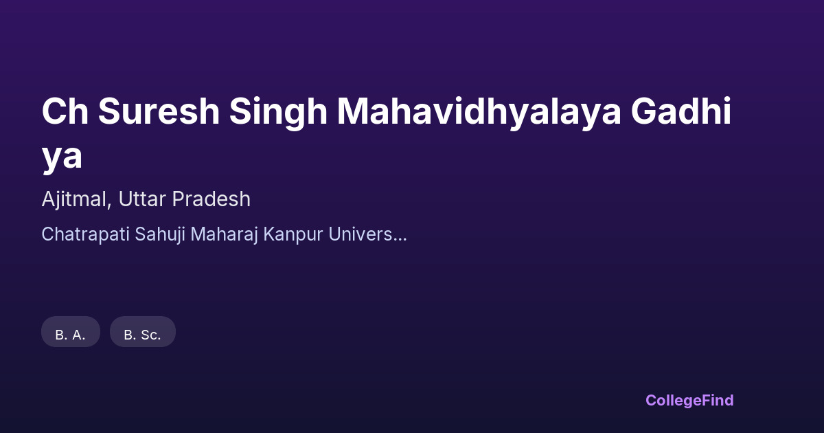 ch suresh singh mahavidhyalaya gadhiya