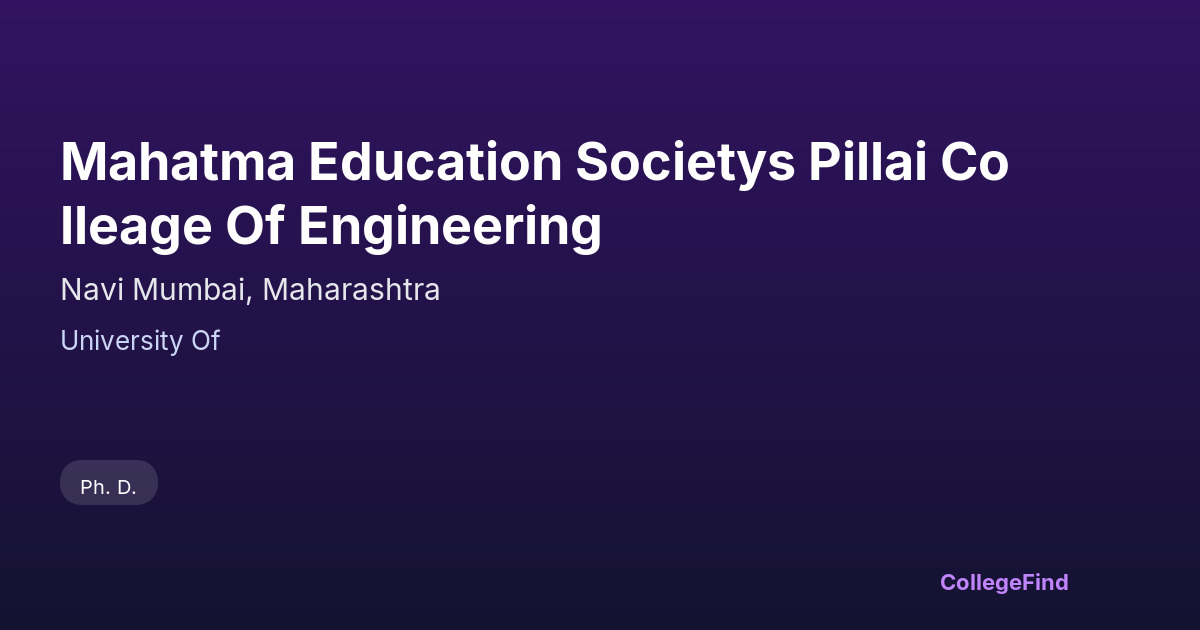 mahatma education societys pillai colleage of engineering