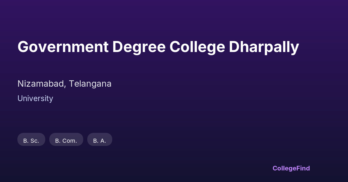government degree college dharpally