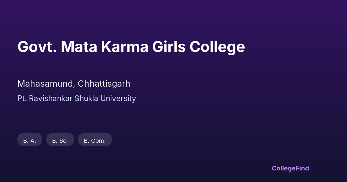 govt. mata karma girls college