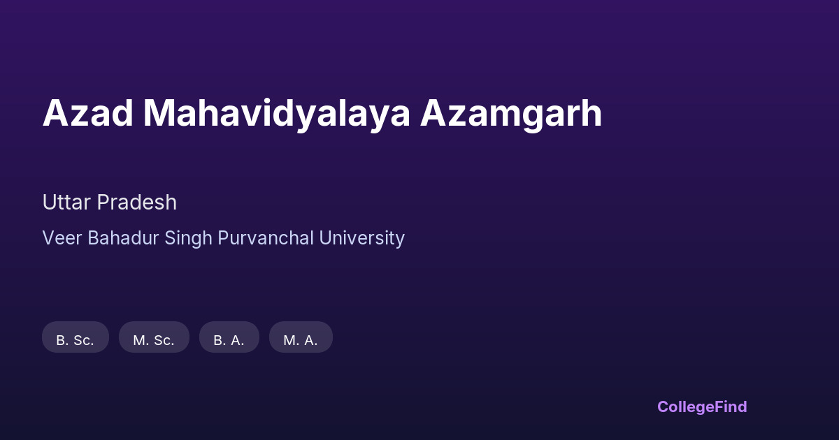 azad mahavidyalaya azamgarh