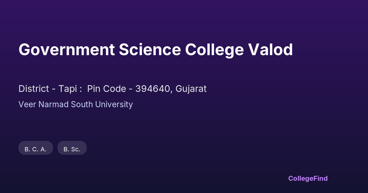 government science college valod