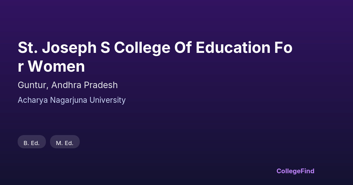 st. joseph s college of education for women