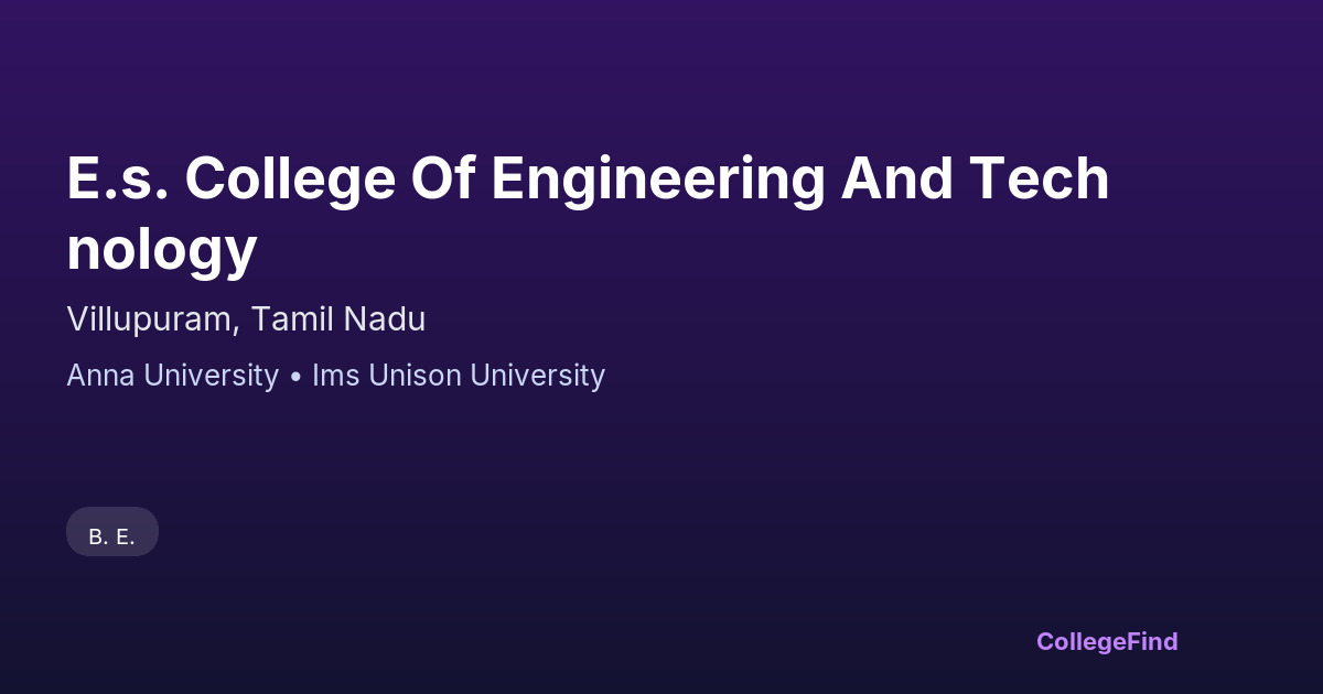e.s. college of engineering and technology